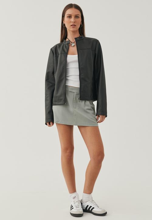 Supré  - Gracie vegan leather moto jacket - black