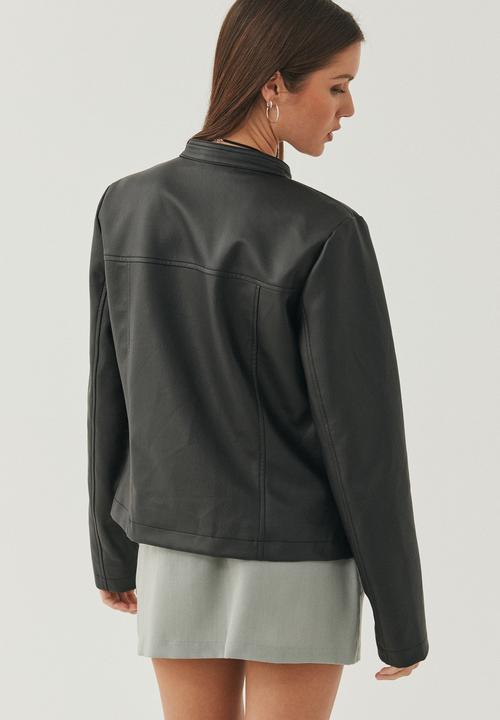 Supré  - Gracie vegan leather moto jacket - black
