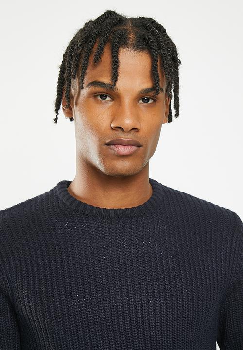Brave Soul - Binaryz knitwear - midnight navy/muesli