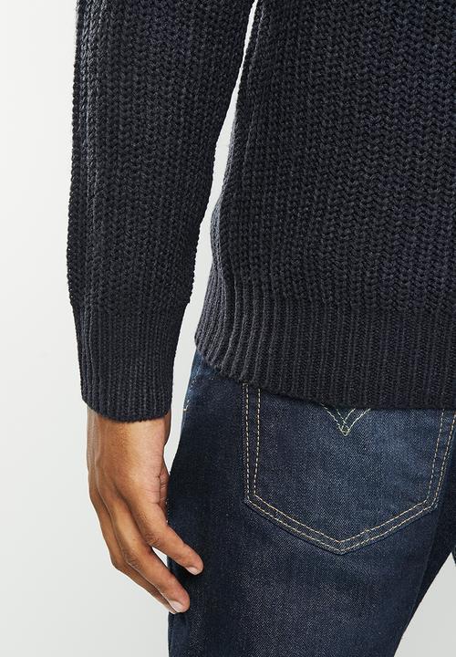 Brave Soul - Binaryz knitwear - midnight navy/muesli