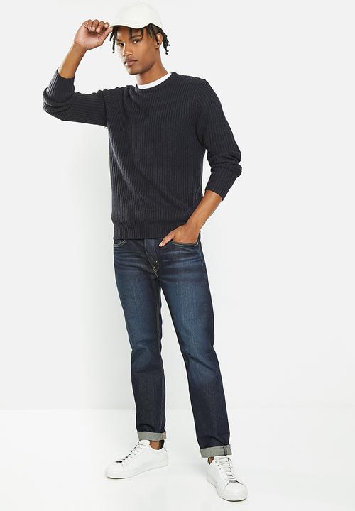 Brave Soul - Binaryz knitwear - midnight navy/muesli