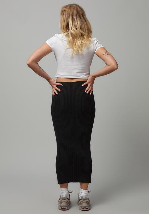 Factorie - Knit midi skirt - black
