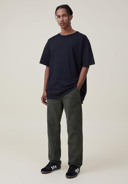 Cotton On - Loose fit pant - carpenter dark green cord