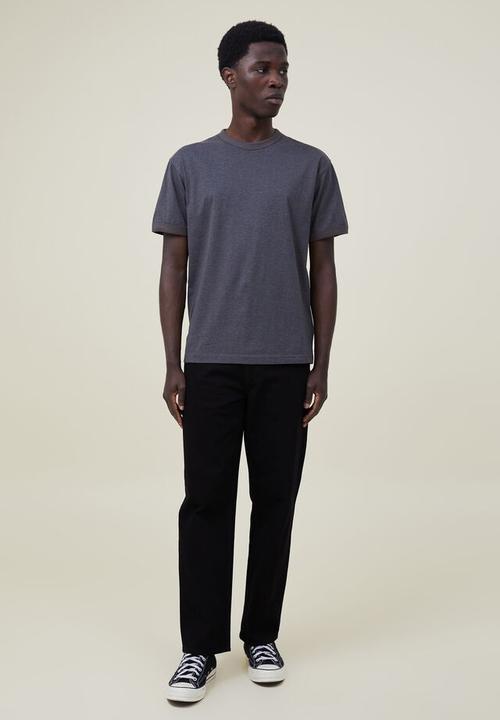 Cotton On - Loose fit ringer t-shirt - charcoal marle/faded slate