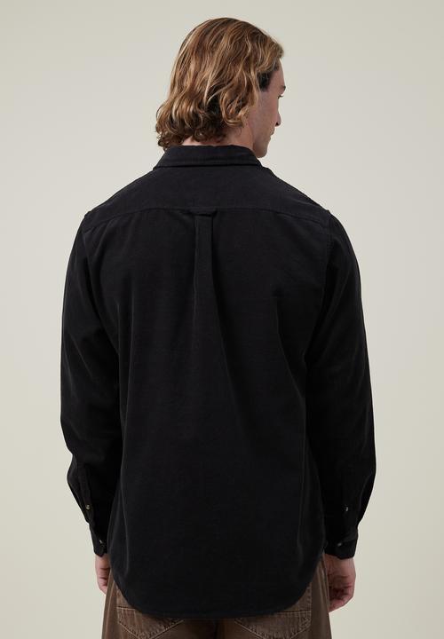 Cotton On - Portland long sleeve shirt - washed black cord