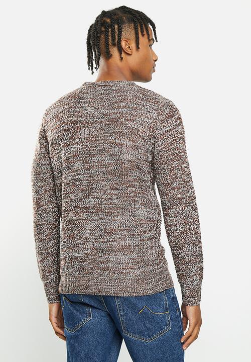 Brave Soul - Neutronj knitwear - black/brown/ecru