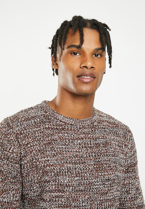 Brave Soul - Neutronj knitwear - black/brown/ecru