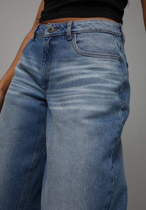 Factorie - Trophy low rise baggy jean - lake blue/heavy whiskers