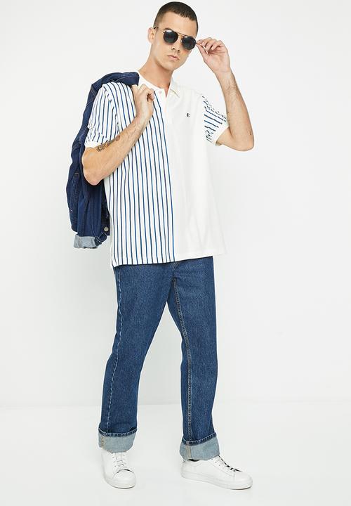 Ben Sherman - Stripe polo - white