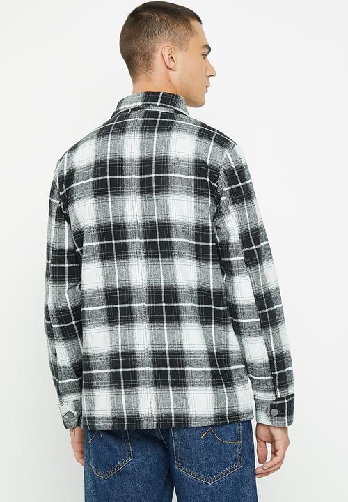 Brave Soul - Technique jacket - black/white check