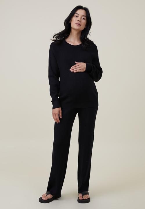 Cotton On - Maternity friendly urban wide leg pant - black