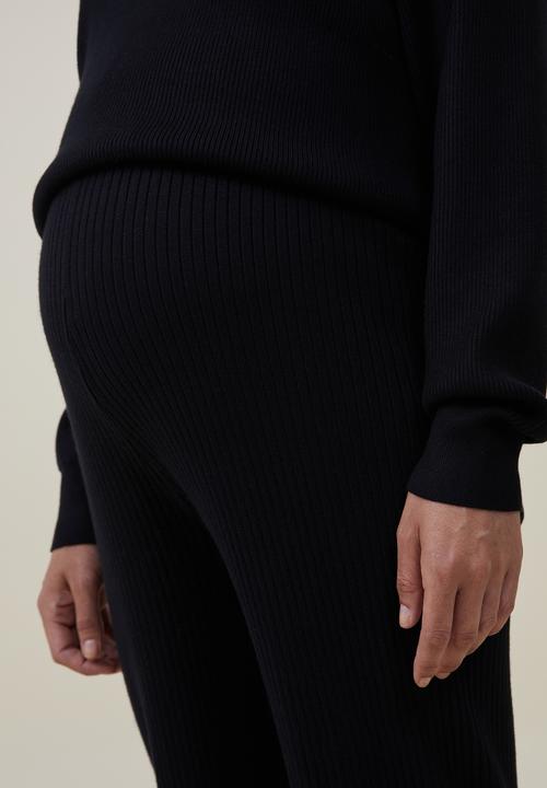 Cotton On - Maternity friendly urban wide leg pant - black