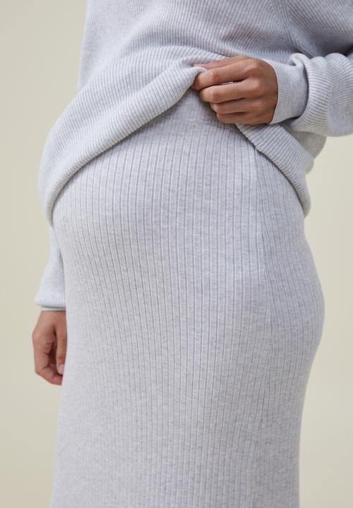 Cotton On - Maternity friendly urban midi skirt - grey marle