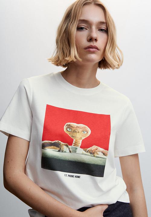 MANGO - T-shirt etrojo - white