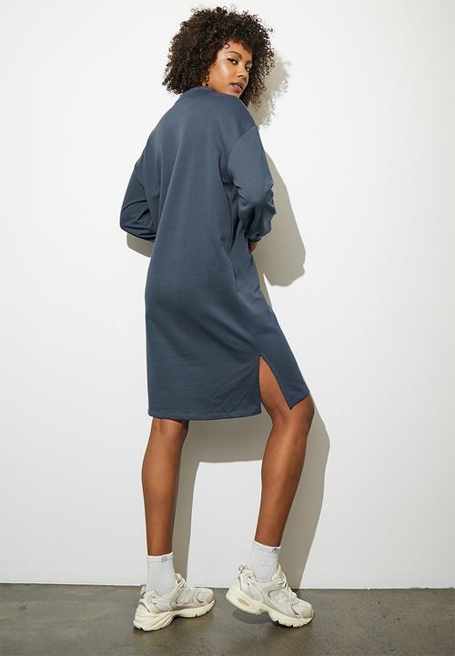 Superbalist - Embroidered sweat dress - navy