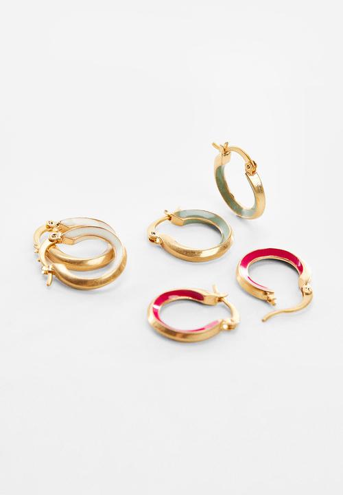 MANGO - Pack of 3 hoop earrings - gold