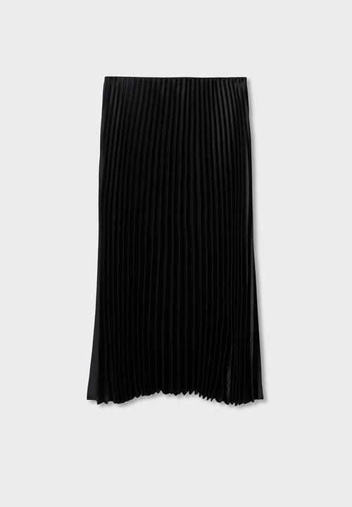MANGO - Skirt plisado2 - black