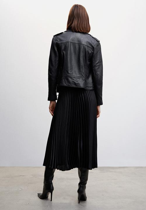 MANGO - Skirt plisado2 - black