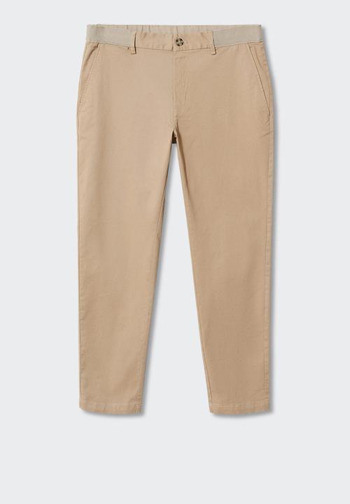 MANGO - Trousers prato - beige