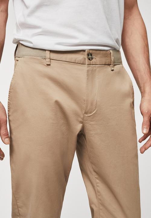 MANGO - Trousers prato - beige