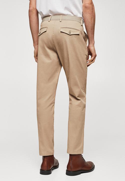 MANGO - Trousers prato - beige