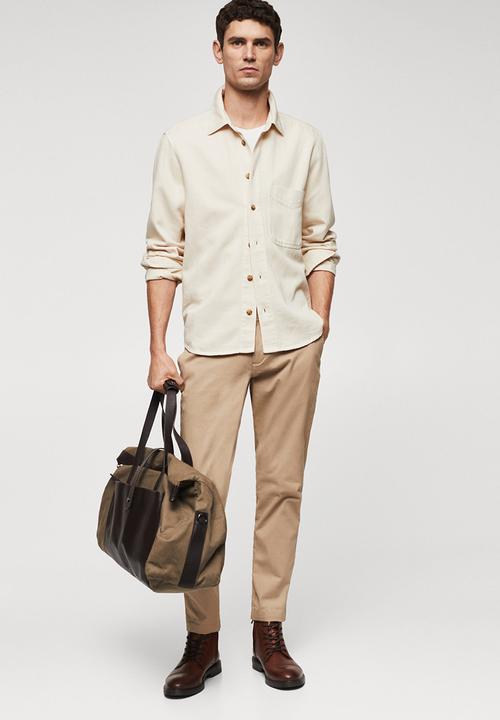 MANGO - Trousers prato - beige