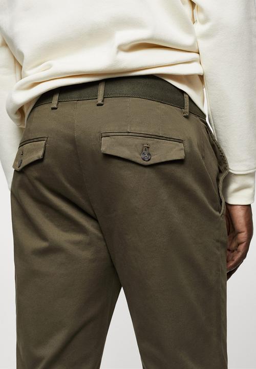 MANGO - Trousers prato - green
