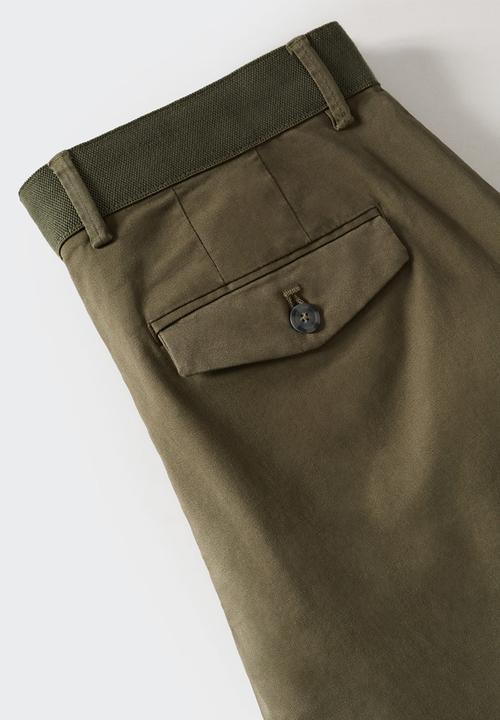 MANGO - Trousers prato - green