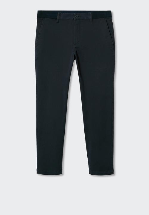MANGO - Trousers prato - navy