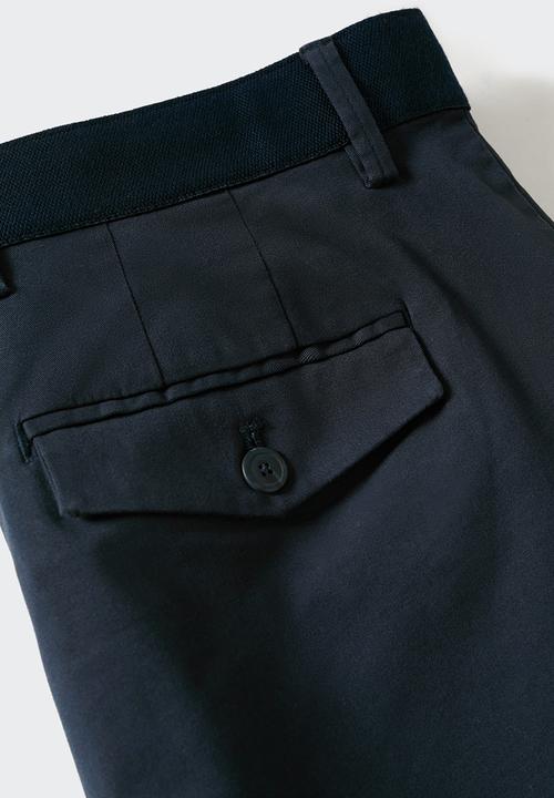 MANGO - Trousers prato - navy