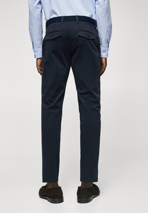 MANGO - Trousers prato - navy