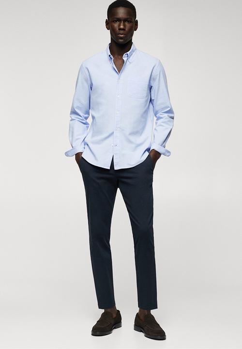 MANGO - Trousers prato - navy