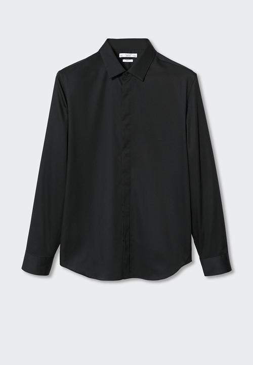 MANGO - Shirt boston - black