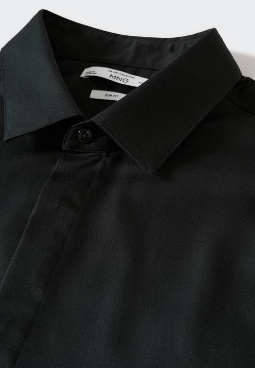 MANGO - Shirt boston - black