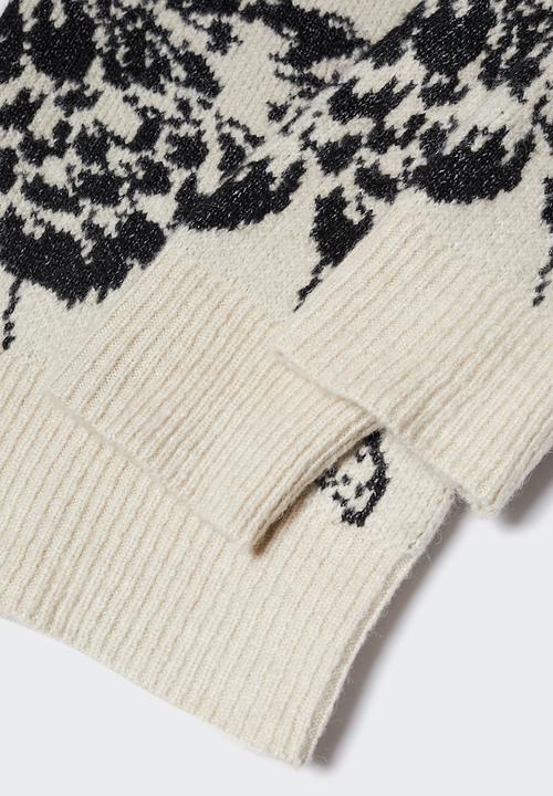 MANGO - Sweater flores - beige