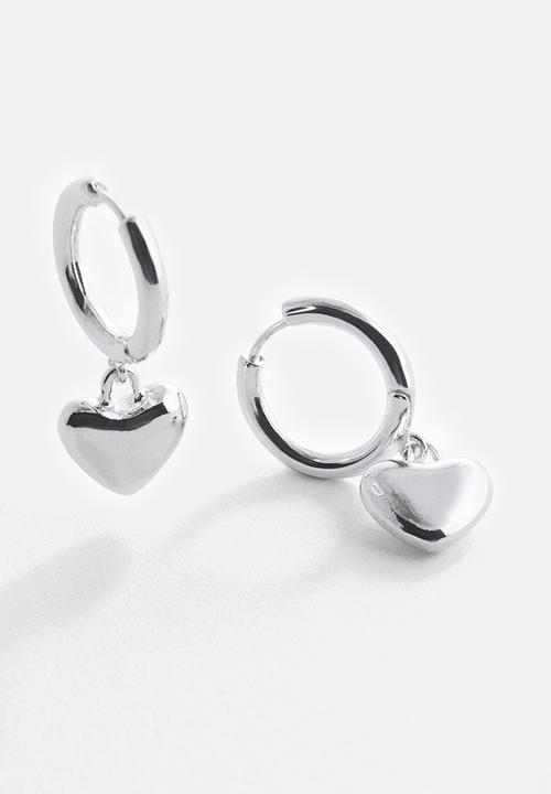 MANGO - Heart-shape earrings - silver