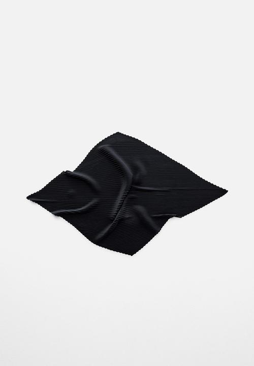 MANGO - Neck scarf pleats - black