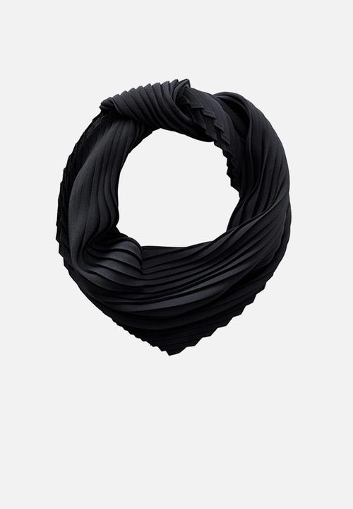 MANGO - Neck scarf pleats - black