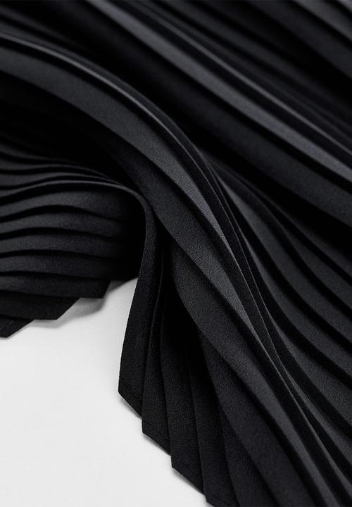 MANGO - Neck scarf pleats - black