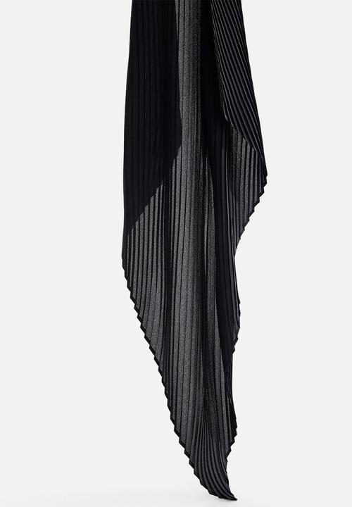 MANGO - Neck scarf pleats - black