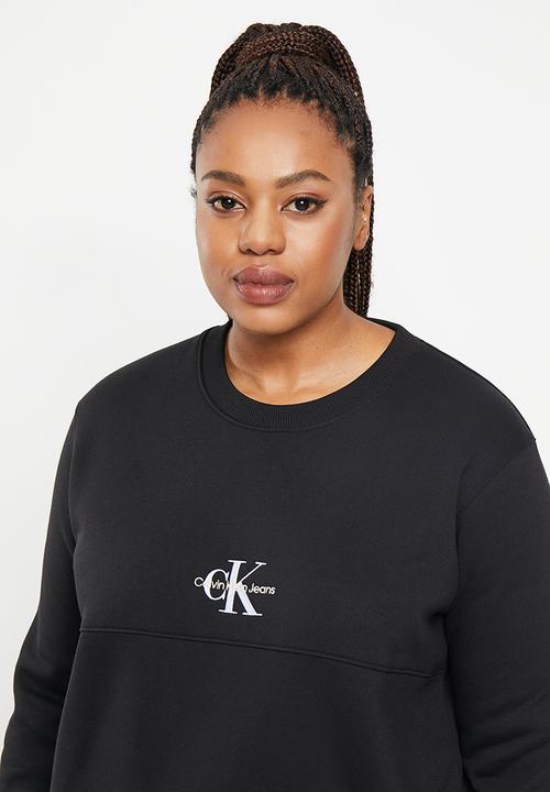 Calvin Klein - Plus monogram logo crew neck - ck black
