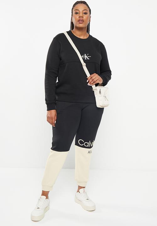 Calvin Klein - Plus colour blocking cuffed jog pants - ck black