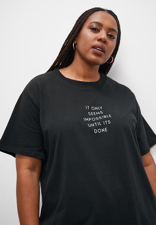 Superbalist - Short sleeve slogan graphic tee - black