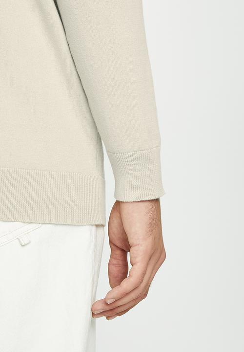 Brave Soul - Samir knitwear - khaki & stone