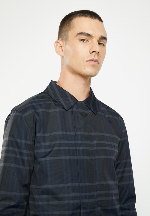 Brave Soul - Addingtonchb jacket - navy & blue check