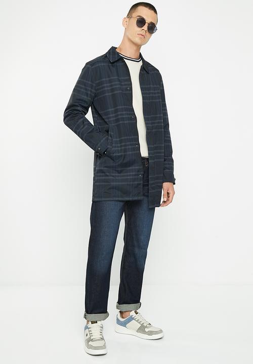 Brave Soul - Addingtonchb jacket - navy & blue check