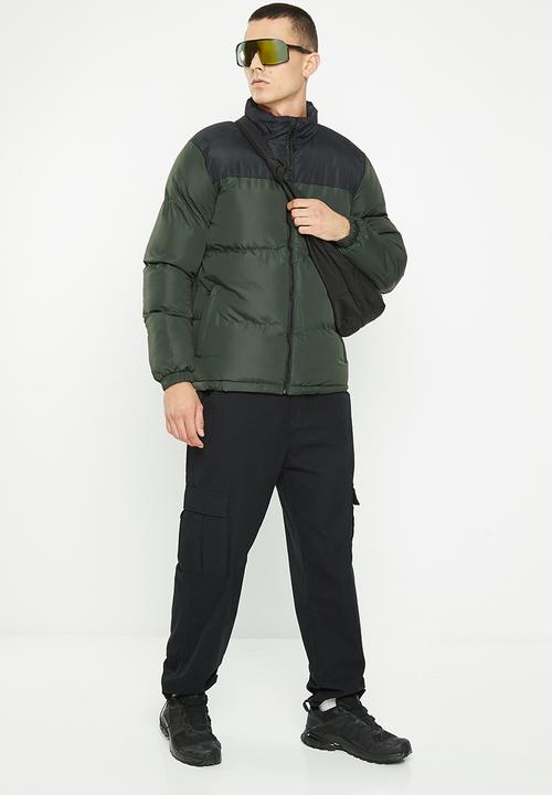 Brave Soul - Davisblockk jacket - black & khaki