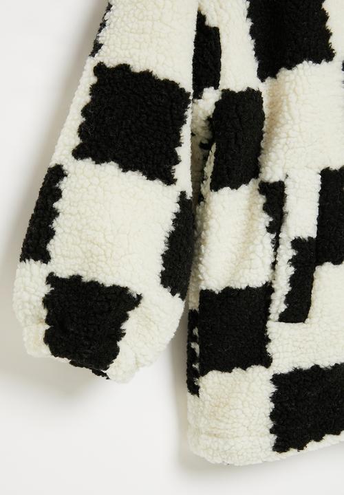 Pop Candy - Girls zip through jacket - white & black