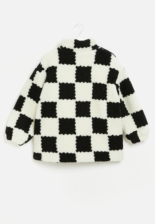Pop Candy - Girls zip through jacket - white & black