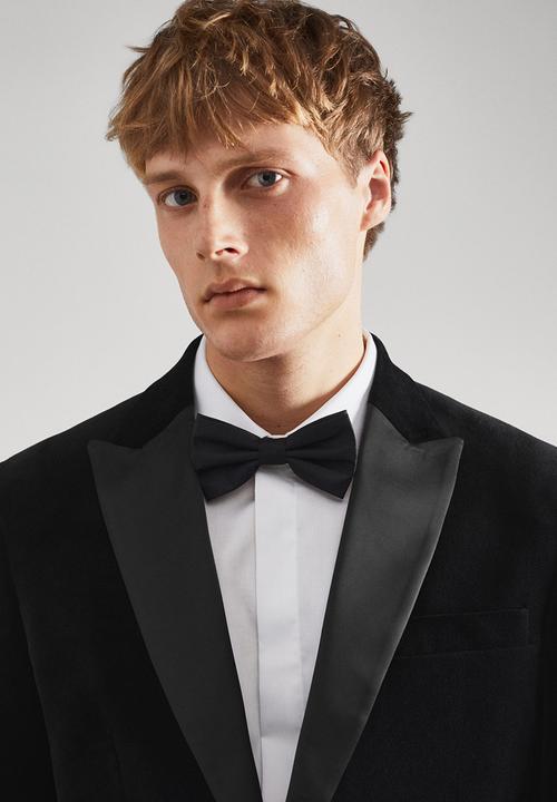 MANGO - Blazer velvet - black